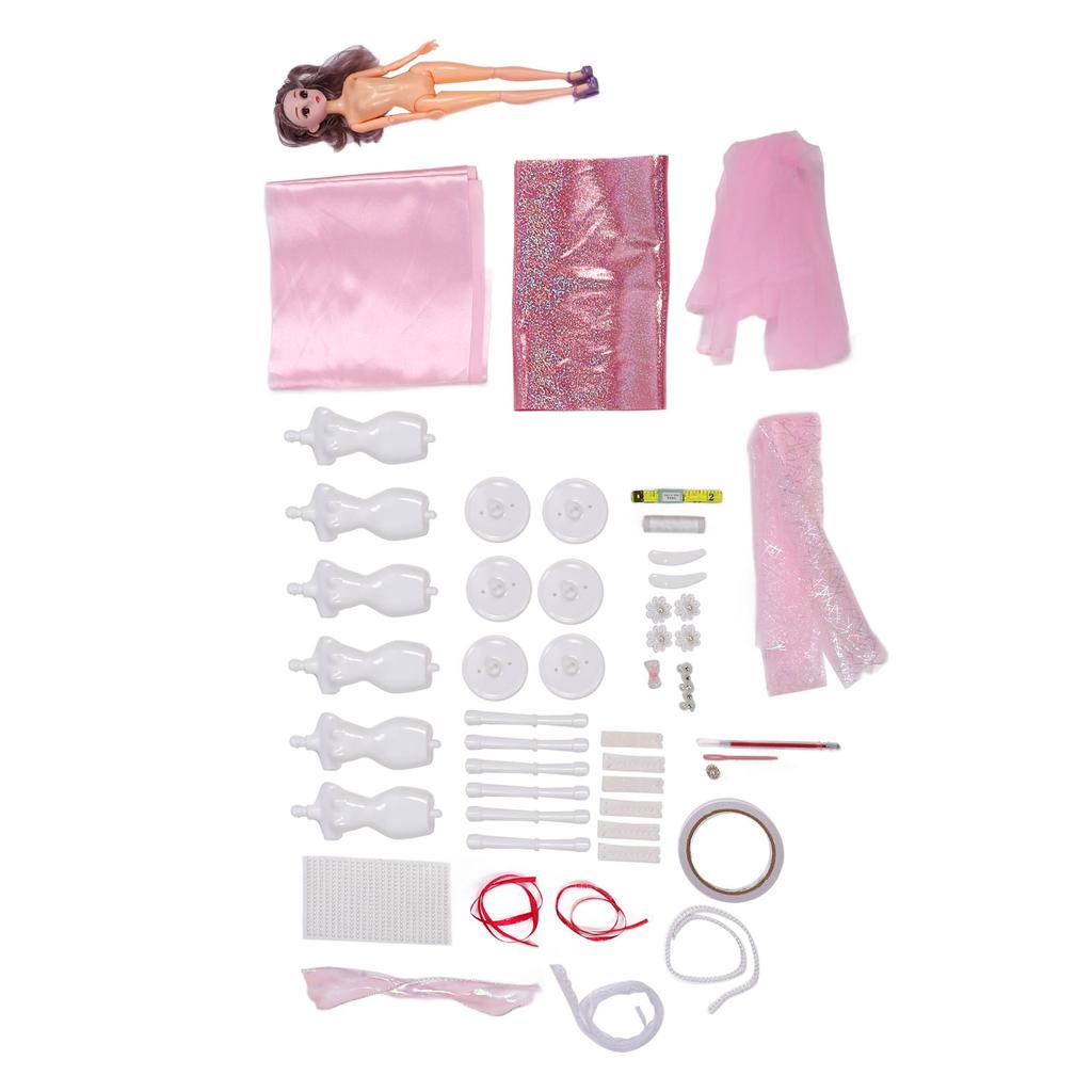 Puppenkleider-Bastelset mit 6 Puppenpuppen – Material für Mädchen