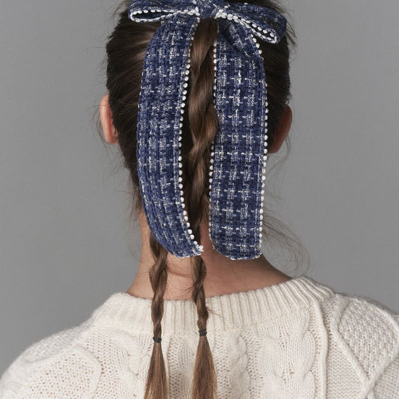 

WHITE SANDS Tweed Ribbon Pin Wandera (2 colors) BLACK_Free