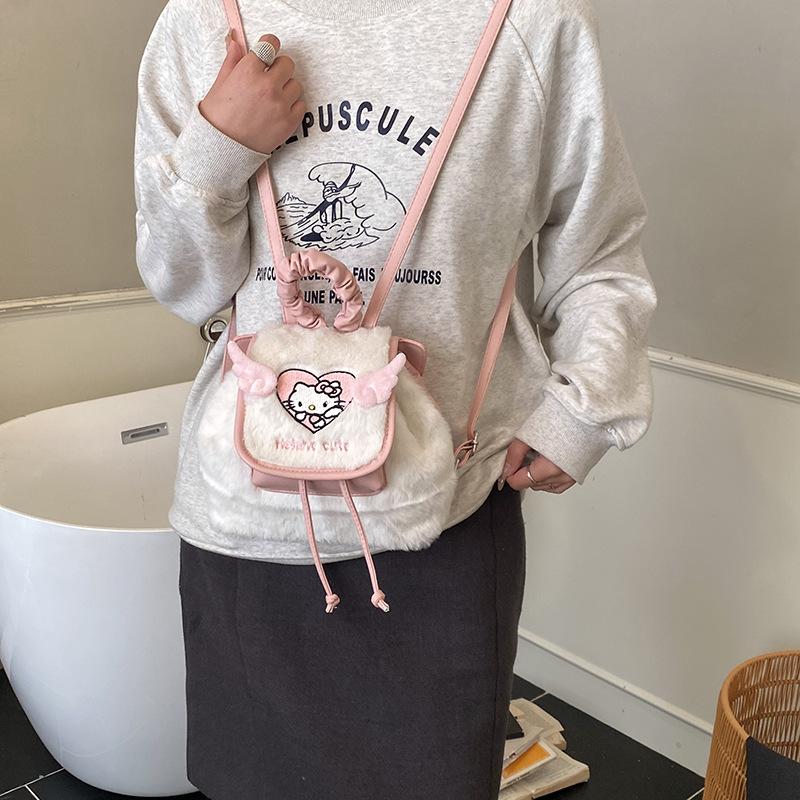 Autumn And Winter Plush Children'S Backpack Cartoon Cute Cat Boys And Girls Backpack Kindergarten Baby Small Backpack