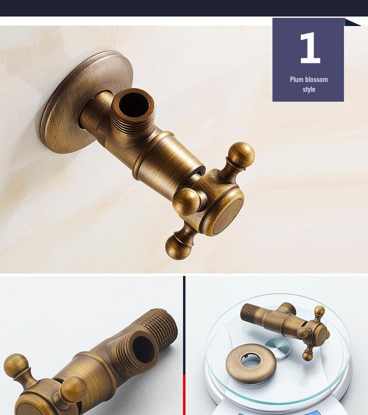 Antikes Messing Geschnitzt Retro Verdickt Schwarz Explosionsgeschützt Heiß/Kalt Eckventil