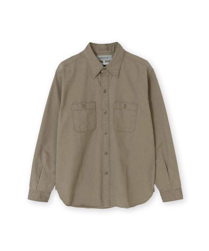 Beulaunyadeu Washed Work Shirt, Dark Beige