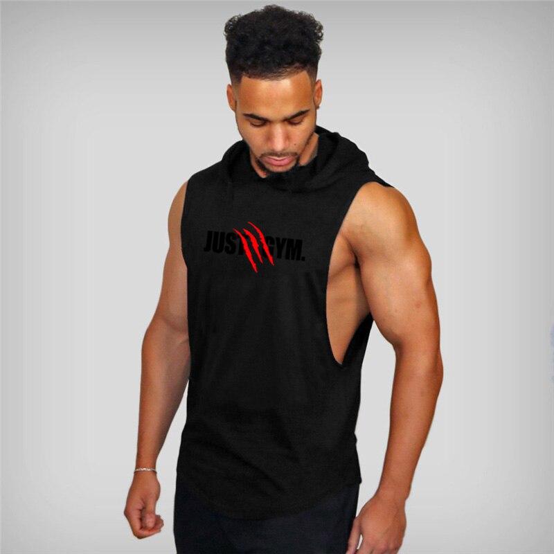Muscleguys Muscle Guys Brand Mens Gym Stringer  Tank Top Fitness Hoodies Men Sleeveless Shirt Bodybuilding Hooded Sweatshirts Singlets Vest