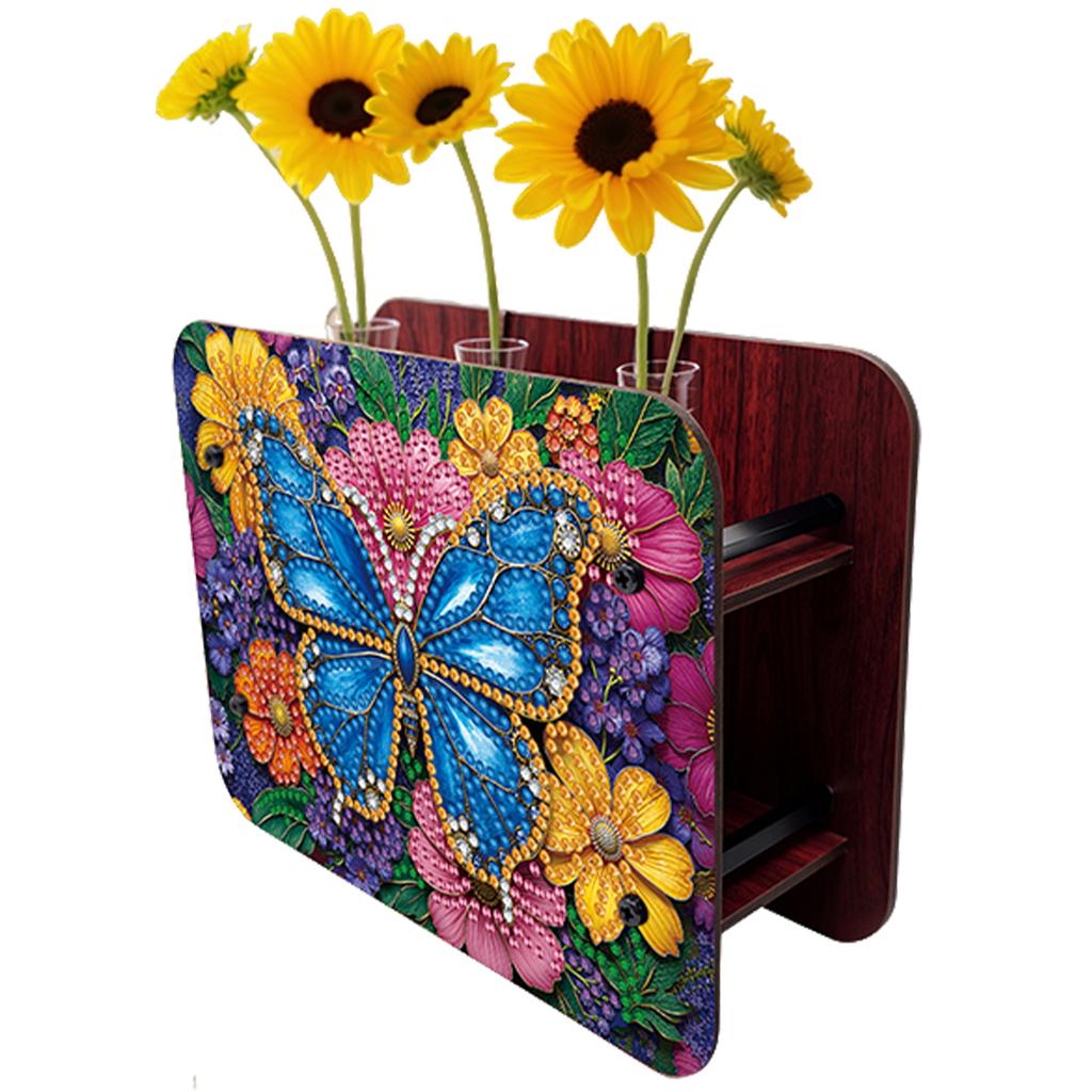 DIY Diamond Painting Wooden Tube Vase Two-Sided Pattern 5D DIY Vase Diamond Painting Kit for Adults Gift Idea Home Office Decor