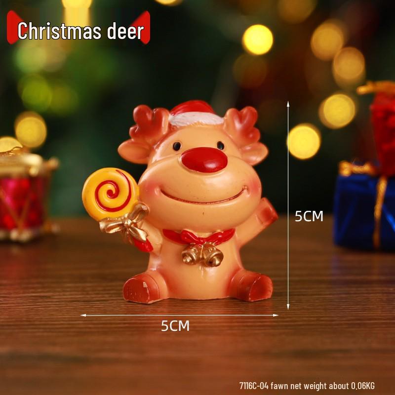 Micro Landscape Christmas Ornaments: Cute Santa Claus & Animal Tree Decorations Gift Box