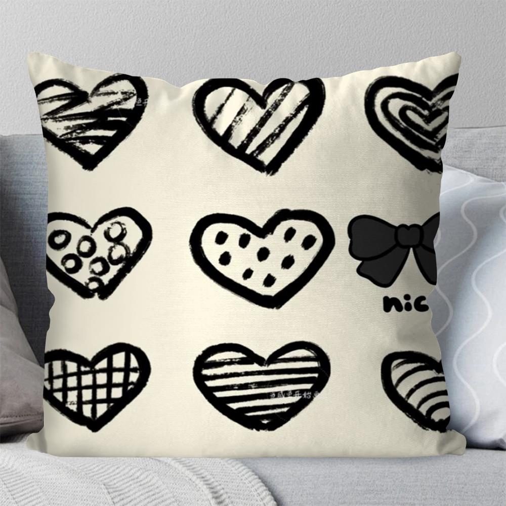 1pc Love Full Screen Cartoon Pillow Case Square Pillow BedroomSofa Leisure Comfort Cushion Car Living Room Home Decoration 40X40