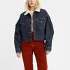 Levis Faux Shearling Denim Jacket Women Jackets Dark-Blue A0831-0000