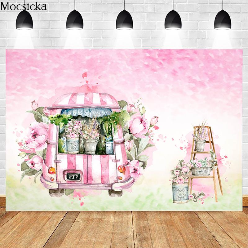 Mocsicka February 14 Valentine s Day Photography Backdrops Newborn Portrait Photo Wallpaper Flowers Decoration Props Vinyl-90x60cm