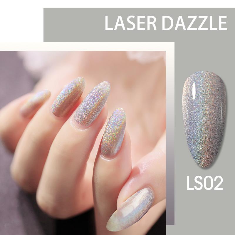 

Гламурный лак для ногтей с переливающимся глиттером, быстросохнущий, долгостойкий, переливающийся лазерный эффект LS02