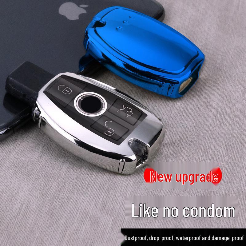 Mercedes TPU Soft Rubber Key Cover - Full Wrap Remote Control Smart Key Shell
