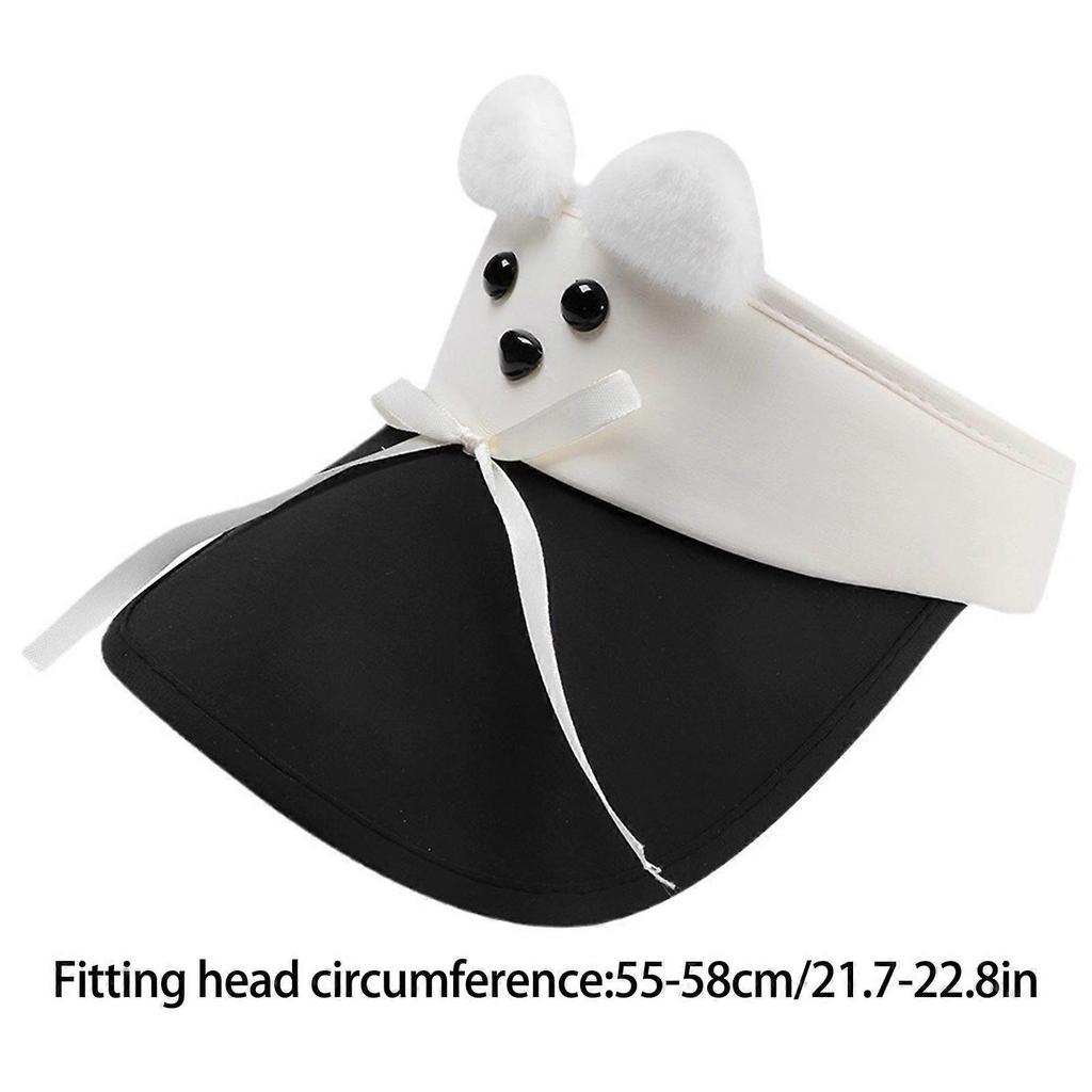 Empty Top Sun Hat for Girls Balletcore Bows Cartoon Puppy Ear Hat for Sports Gym Mountain Camping Hat Outdoor Activity  Pink