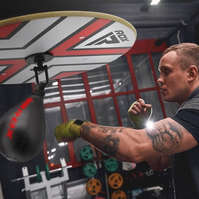 Poire de vitesse boxe - rdx - cuir maya hide - gris - mixte - rivets robustes