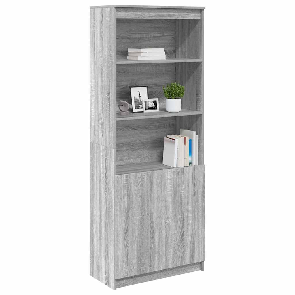 Highboard Gray Sonoma 70 X 35 X 180 Cm Particleboard