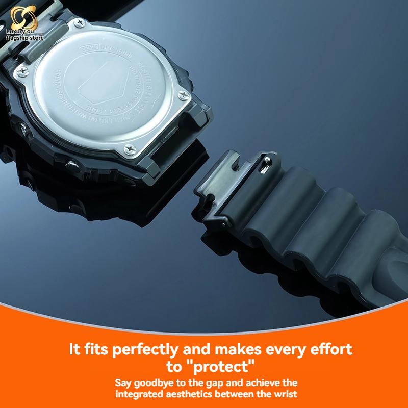 For Casio Small Square GW-B5600 GW-M5610 DW5600 GA2100 GM5600 High Quality Soft Silicone Men's Metal Conversion Watch Strap