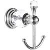 BATHSIR Crystal Robe Hook, Polished Chrome Double Towel Hook for Bathroom, Wall Mounted Silver Coat Hook