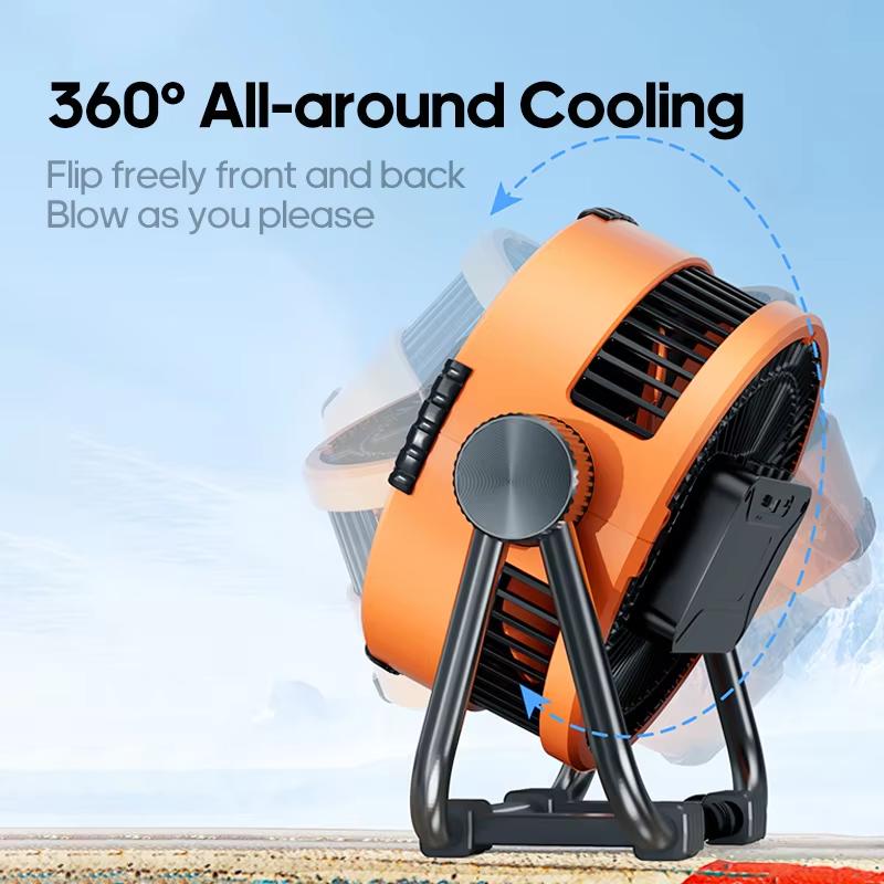 Multifunctional Outdoor Camping Fan Lighting Rechargeable Ceiling Fan with 3-speed Night Lights and Large Capacity Portable Fan