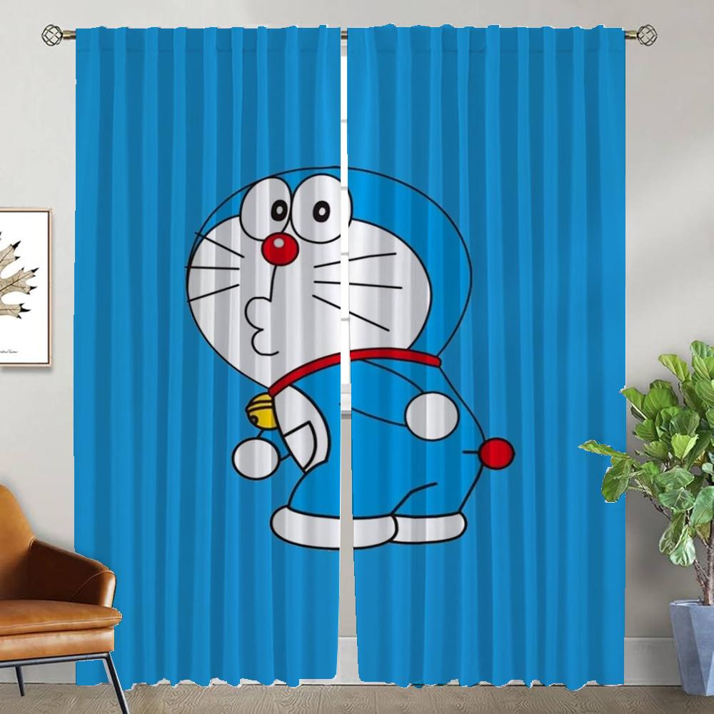 Anti-mosquito Curtains 2 Pieces Doraemones Elegant Room Curtains for Camera Living Room Curtain Partition Halloween Decoration