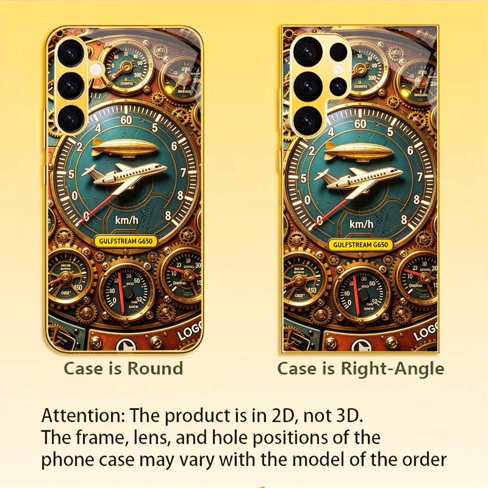 Vintage Airplane Gauges phone case s26 ultra case s25 ultra case glass for Samsung Galaxy S26 S25 S24 S23 S22 FE Ultra Plus