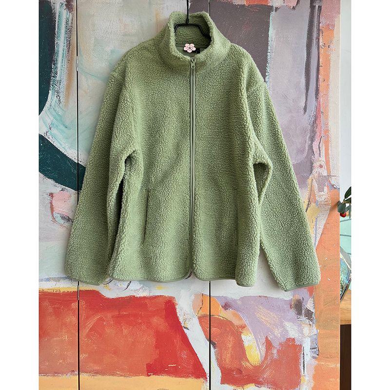 

Foreign Trade Original Order Aso * S Thickened Stand Collar Zip-up Polar Fleece Sweater Outerwear Jacket Casual Warm 1546