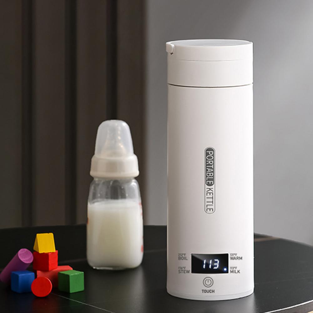500ML Anti-Verbrühungs-Thermosflasche Tragbar Schnellkochende Flasche mit Temperatureinstellungen 304 Edelstahl für Haushalt Büro