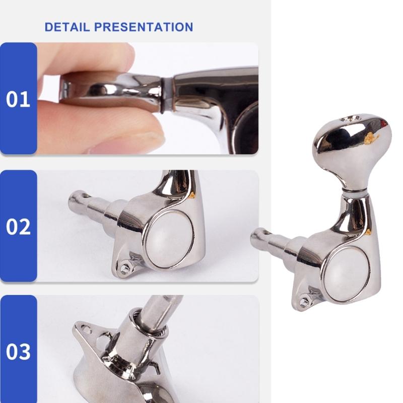6pack Enclosed Guitar Tuning Pegs Electric Guitar Machine Head Metal Tuners for Easy Handling
