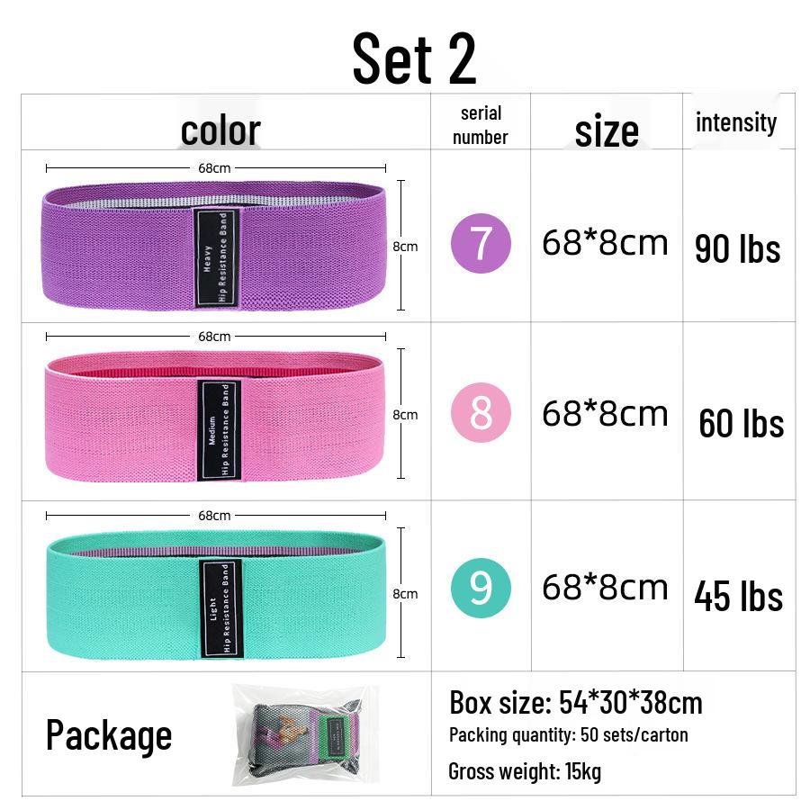 Fitness Yoga Squat & Glute Workout Resistance Band - Cotton Glute Lifting & Shaping Circle