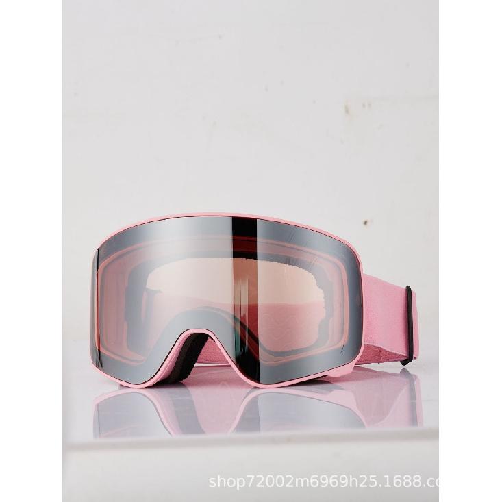 Ski goggles with double layers, anti-fog, anti-wind and sand, compatible with prescription glasses, magnetic dual lenses, UV protection