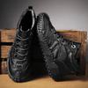 Handmade Vintage Lace-Up Motorcycle Boots New Leather Mens Ankle Boots High Top Casual Shoes Leisure Walk Male Treking Footwear