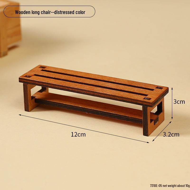 Mini Creative Chinese Style Wooden Rocking Chair Ornament for Home Decor