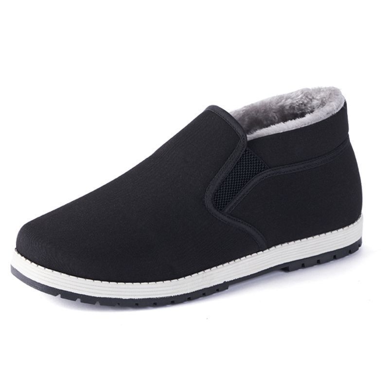 Old Beijing cloth shoes men's autumn and winter casual non-slip black one-pedal work labor insurance board cotton shoes