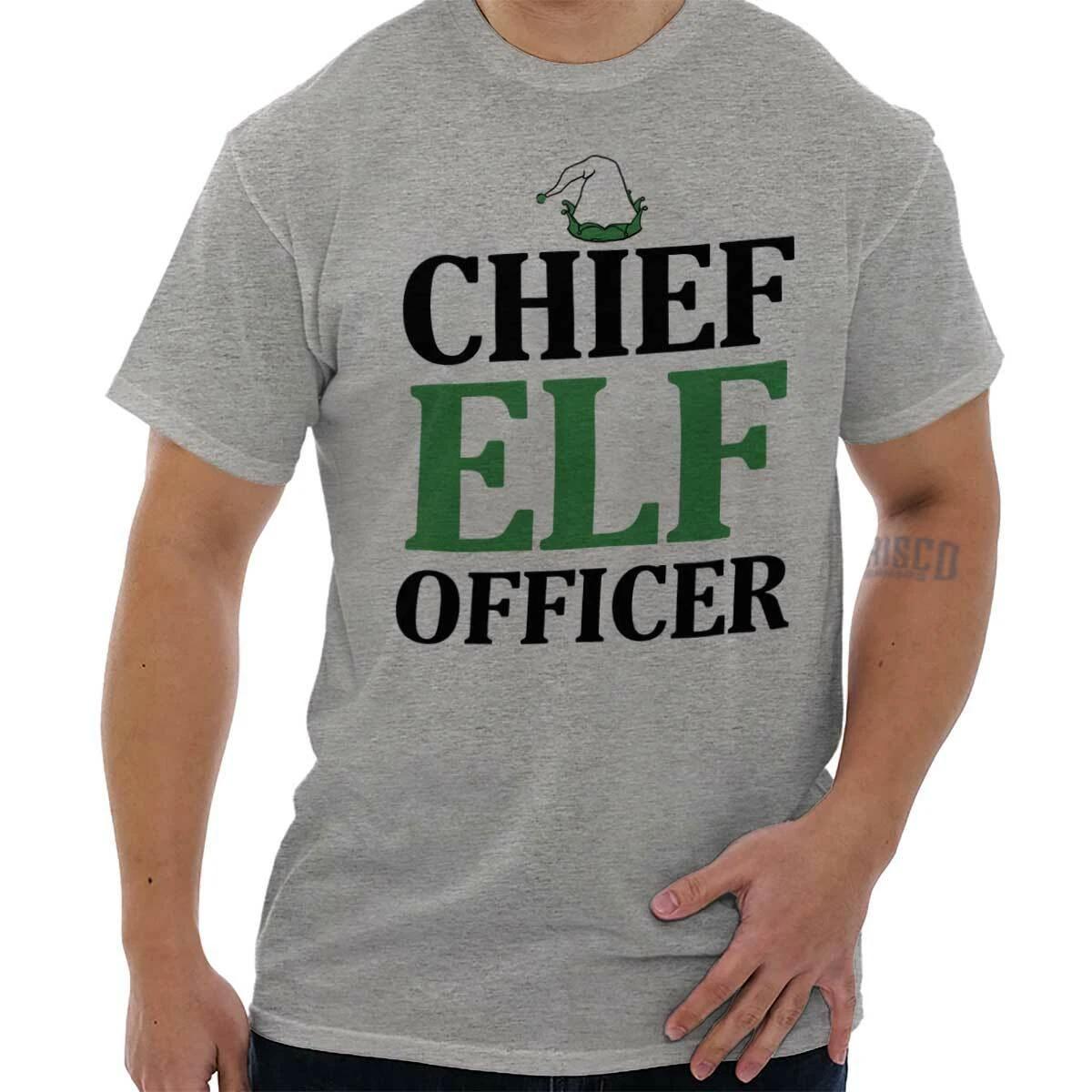 Chief Elf Officer Christmas Shirt Santa Claus Winter Holiday Classic T Shirt Tee M