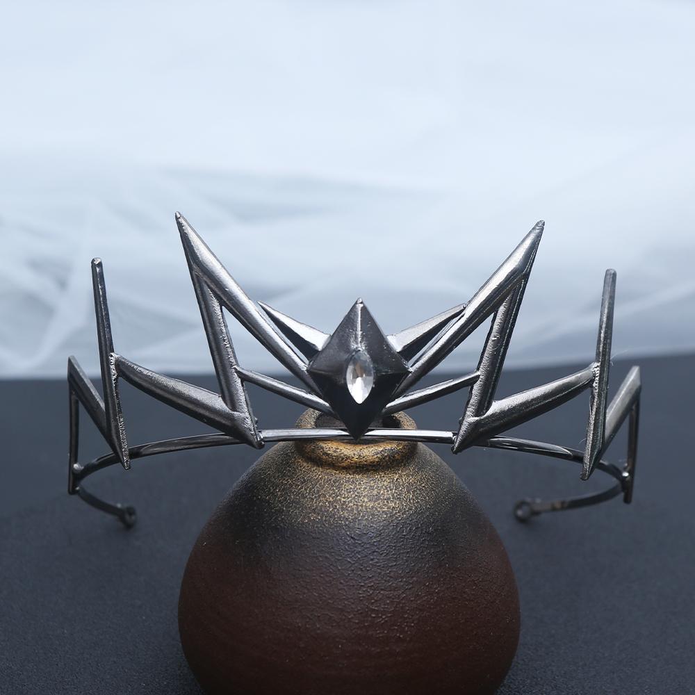 1pc Exquisite Gothic Geometric Spiked Crystal Hair Crown Accent Fantasy Royal Design Perfect Weddings Cosplay Elegant Headpiece