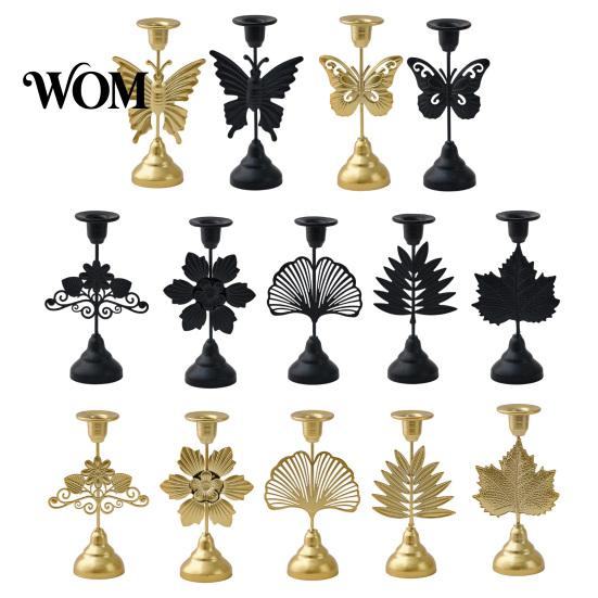 Aged Texture Candle Holder Vintage Metal Holder, Romantic Candlestick Dinner Table Centerpiece, Retro Reusable Decor for Wedding Party and Home
