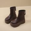 Short Boots Keep Warm And Increase Height, Thin Boots Fashion British Thick-Soled Martin Boots Women'S Small Women'S Boots