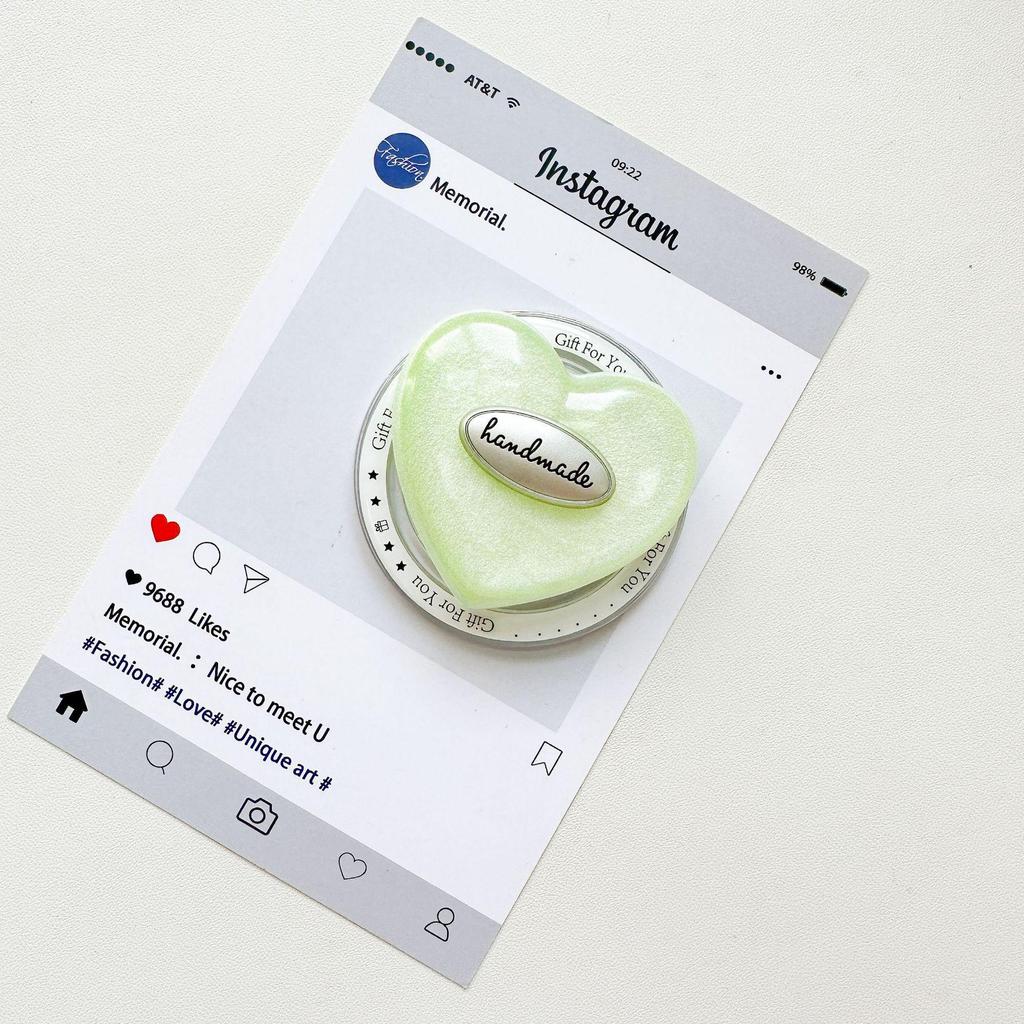 Colorful Heart Magnetic Phone Holder: Luxurious Airbag Design for Easy Viewing