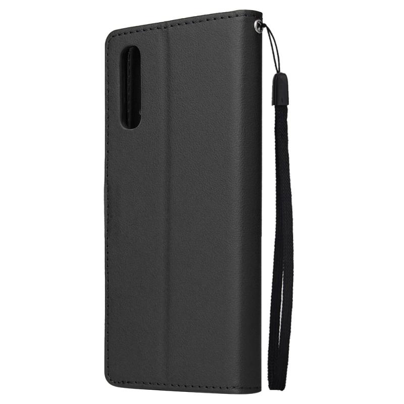 Dla Samsung A70 Etui ochronne typu portfel ze skóry PU z zapięciem i 3 miejscami na karty