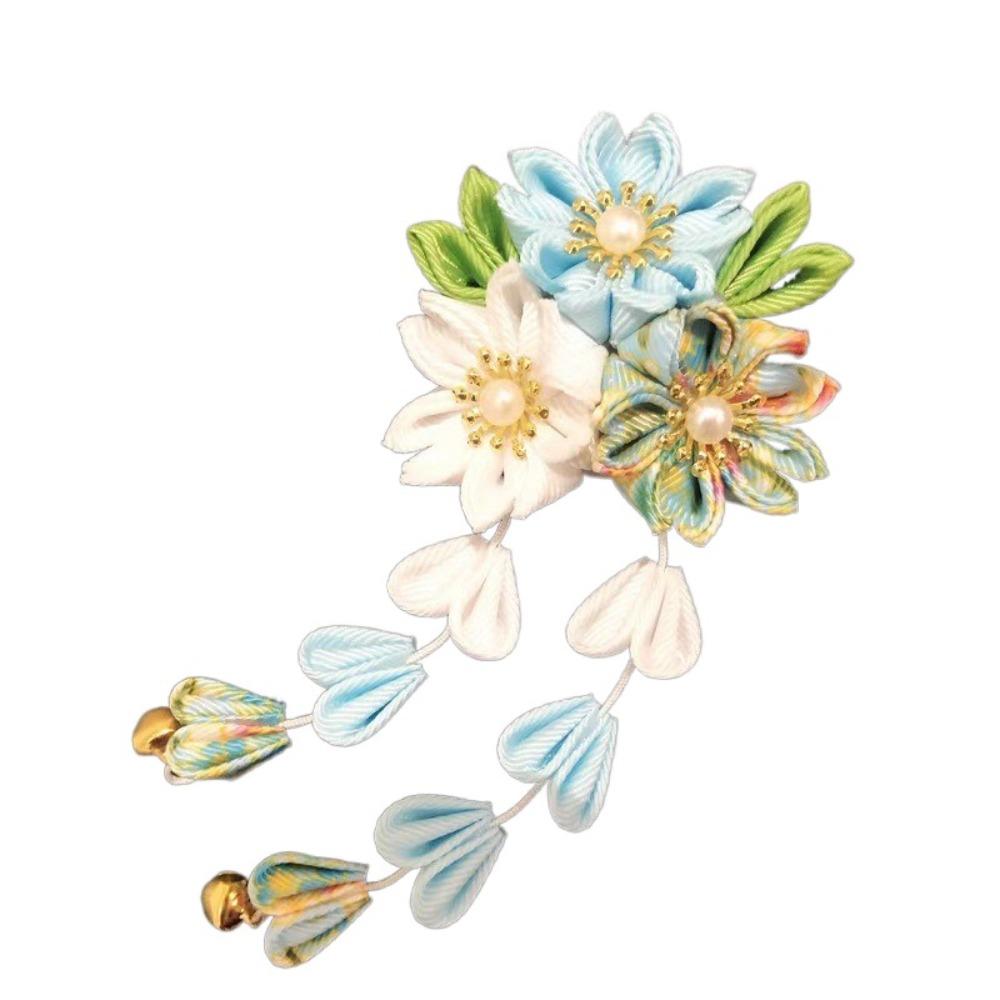 Hanfu Accessories Japanese Kimono Headwear Ancient Style Tassel Flower Hairpin  Hair Accessories