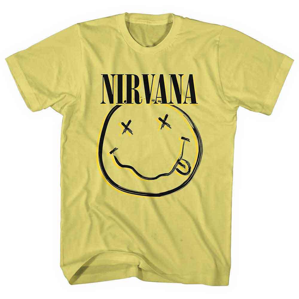 

26 Nirvana Inverse Smile Yellow Authorized Men s T-Shirt- Unisex T-Shirt M