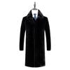 New Winter Mink Coat for Men, Mink Velvet Knee-length Long Middle-aged and Elderly Dad Fur Coat