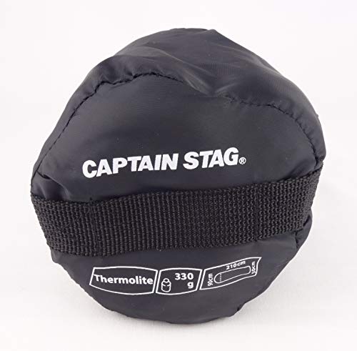 Captain Stag (CAPTAIN STAG) Sleeping Bag, Thermolite Inner Sheet, Mummy Style, with Drawstring Hood, Black, UB-33, 90(50)cm Wide X 210cm Long