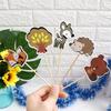 Kids Jungle Animal Model Paper Made Baby Decorations Woodland Creatures Theam Cake Toppers Forest Animal Shape Cupcake Topper
