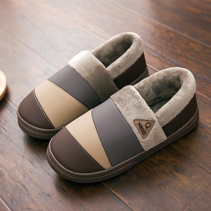 Lidani Cotton Shoes Men's Winter Waterproof Outer Wear Warm Indoor Home Non-slip Extra Large Size 50-51 Men's Cotton Slippers