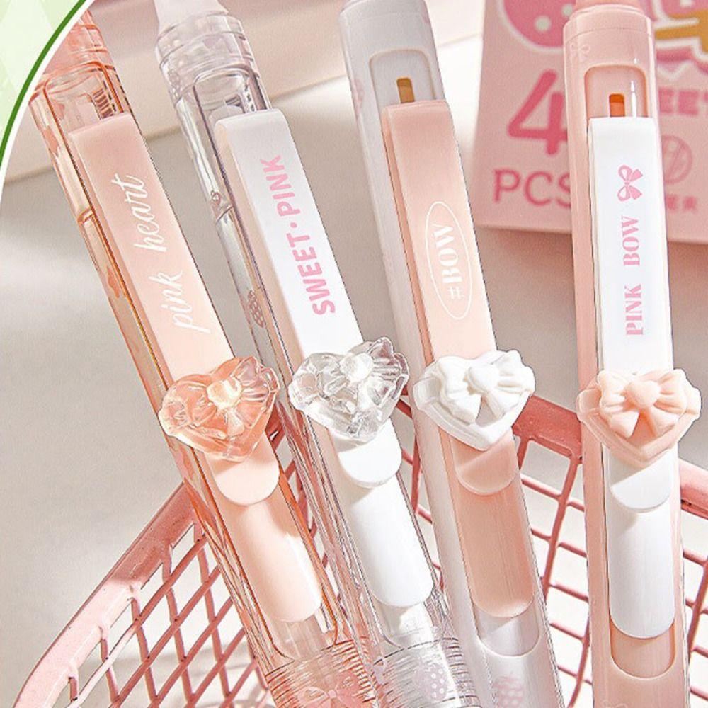 4PCS/Box 0.5mm Black/Blue Ink Neutral Pen Push Using Writing Tool Office Signature Pen  Students