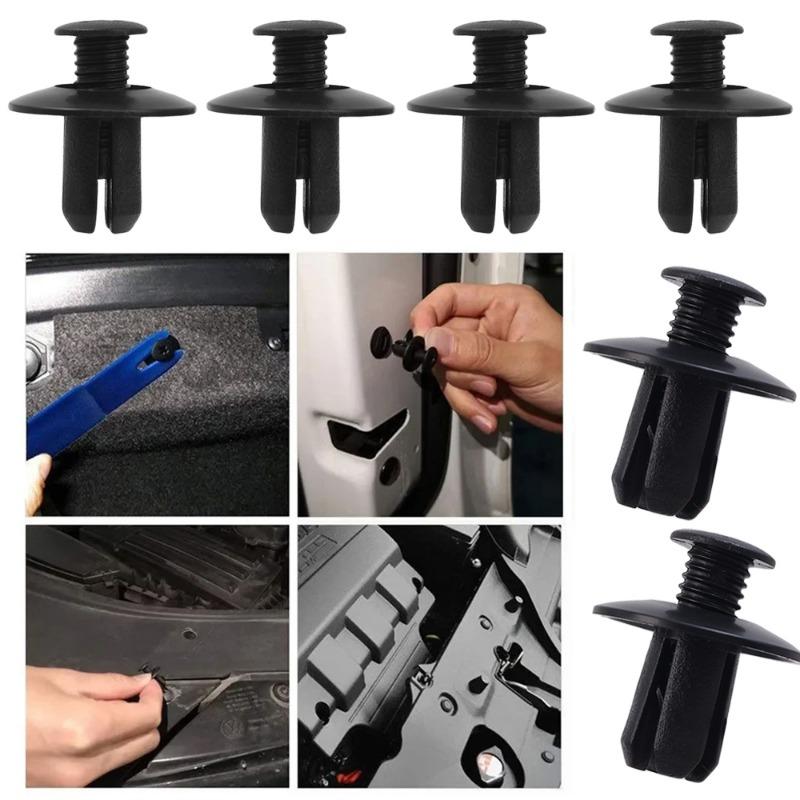 Lots Black Plastic Rivet Screws Universal Car Trunk Roof Trim Panel Fastener Clips Bumper Fender Rivets Fastener Push Pin Clip