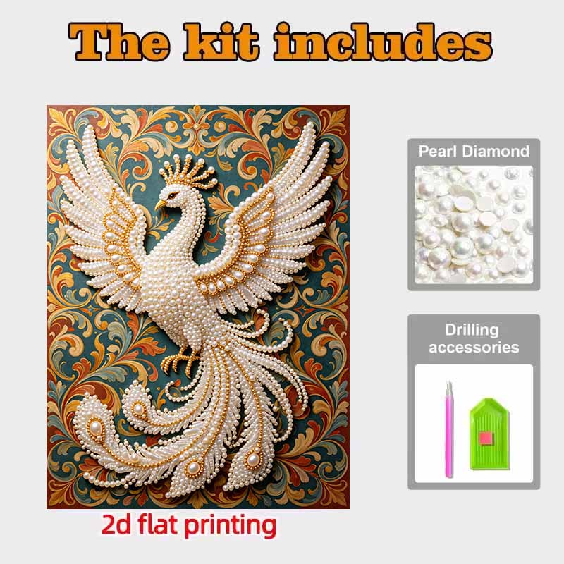 Pearl Painting 5D DIY Pearl Gemstone Art Peacock Diamond Painting Kit for Adults/Beginners Gift Ideas Home Decor Wall Art Craft Project