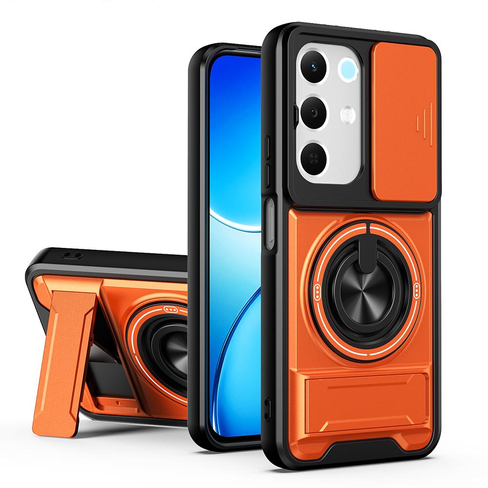 KEYSION Magnetic Phone Case for Realme C85 5G C85 Pro Slide Camera Protection Upright Kickstand 360 Ring Shockproof Back Cover