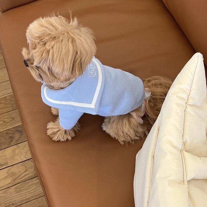 Soft Teddy Vest Autumn Pet Clothes Small Dog Cat Warm Bottoming Shirt Poodle Sailor Collar Pullover Dog Stuff