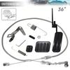 Gas Pedal w/Brake +Clutch Pad & 24"/36'' Throttle Cable Bracket Spring Kit XL Series Billet Aluminum Non-Slip Black/Silver