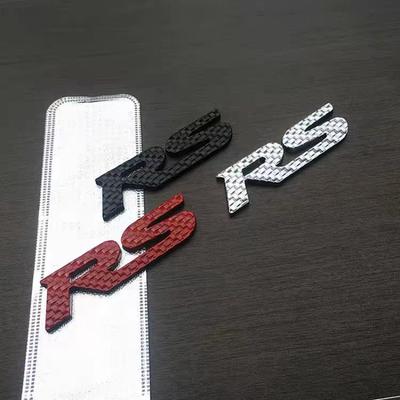 Personalized 3D RS Metal Car Stickers Modified Metal Car Emblems Rear Badge Letter Decals Side Marker Decorative Stickers for Automobiles
