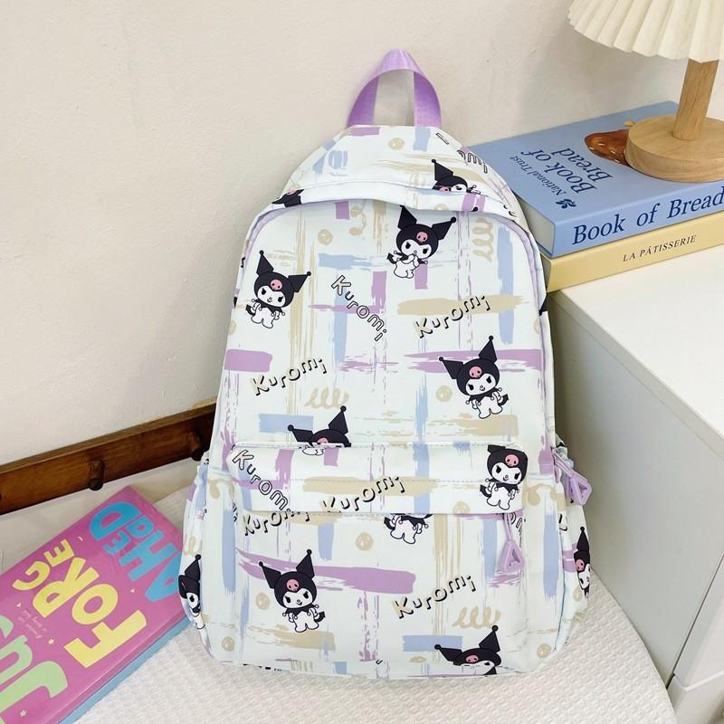 Stylish And Trendy Large Capacity Backpack For Middle School Students In Green Grey Purple And Pink