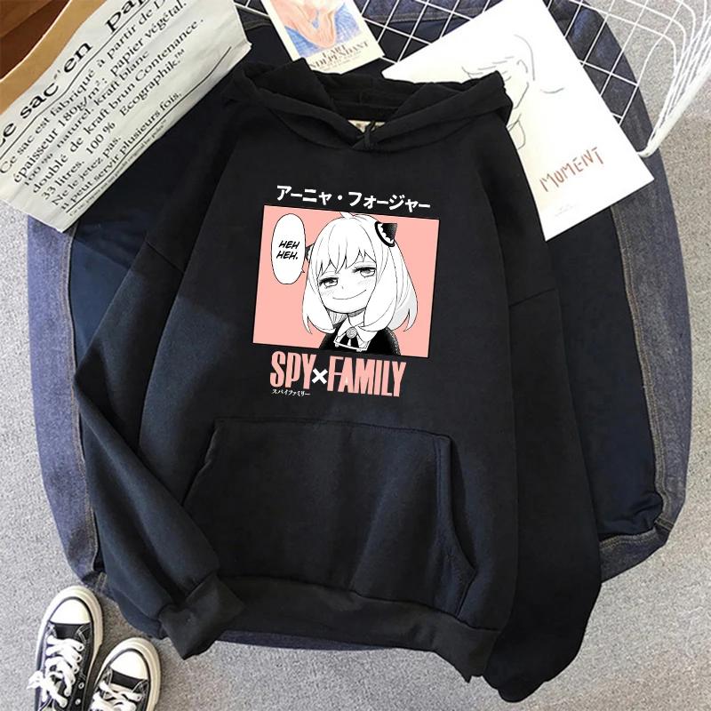 Unisex SPY X FAMILY Anya Forger Harajuku Kawaii Manga Spyxfamily Hoodie Casual Streetwear Anime Graphic Sweatshirt Hoody